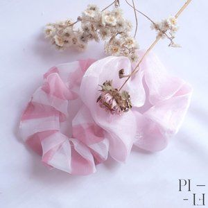 NWOT Adorable set of two pink sheer scrunchies